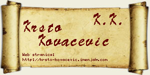 Krsto Kovačević vizit kartica